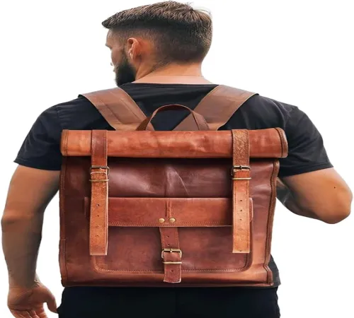 genuine leather rucksack backpack