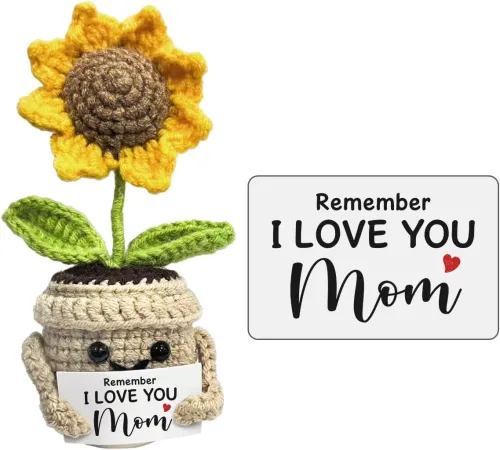 remember i love you, mom&quot; crochet sunflower – a cherished gift for moms