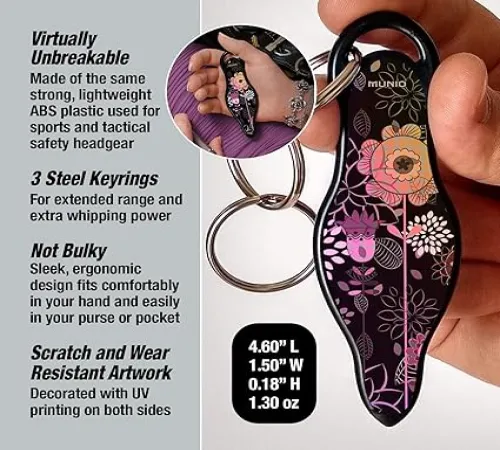 floral self-defense kubaton keychain – stylish safety on the go